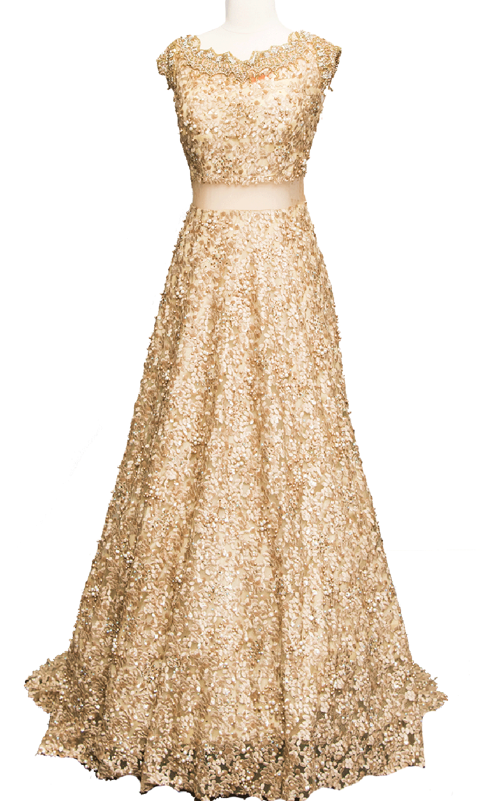 Champagne Thread Pearl Gown