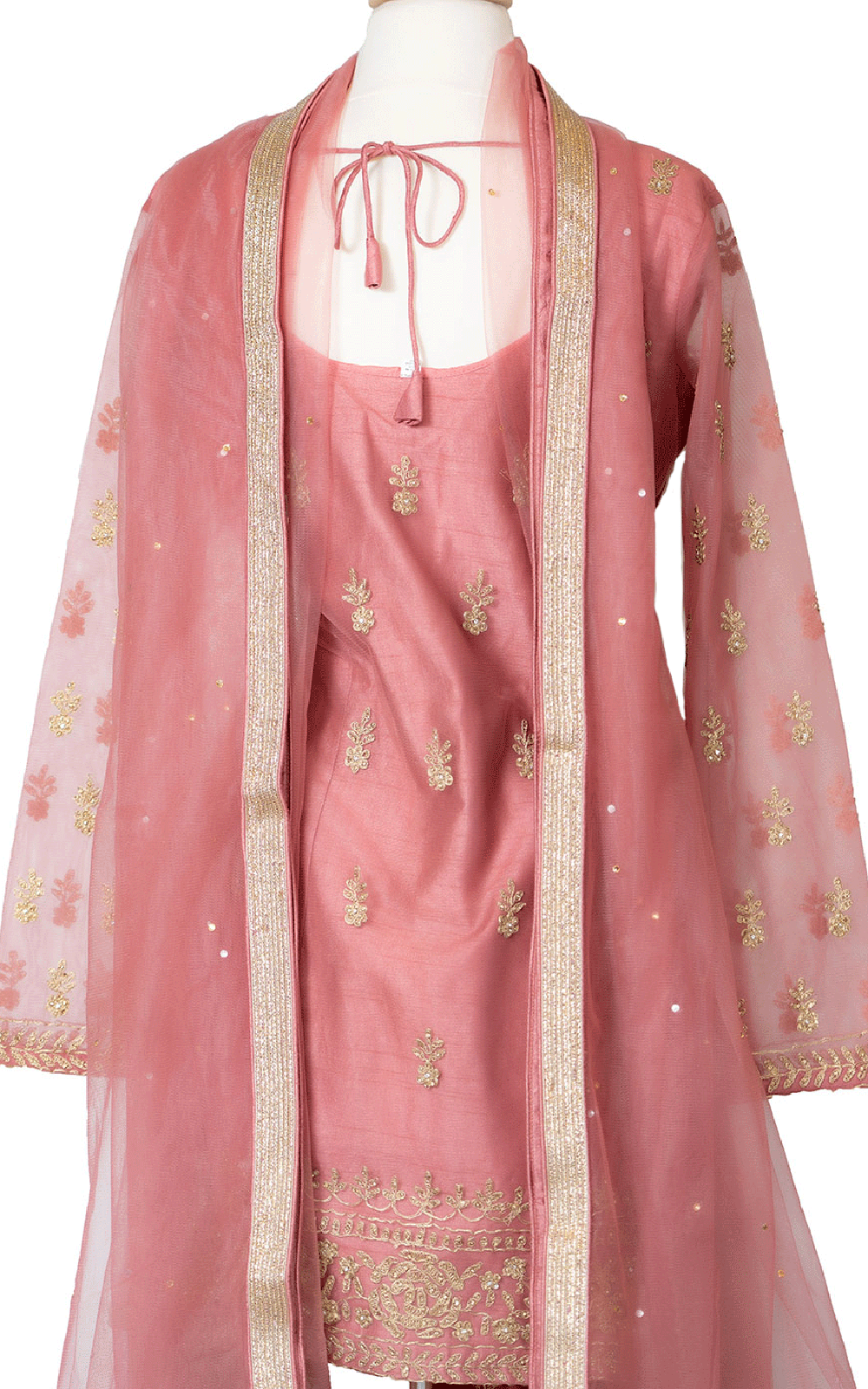 Pink Zari Sharara with Long Sleeves