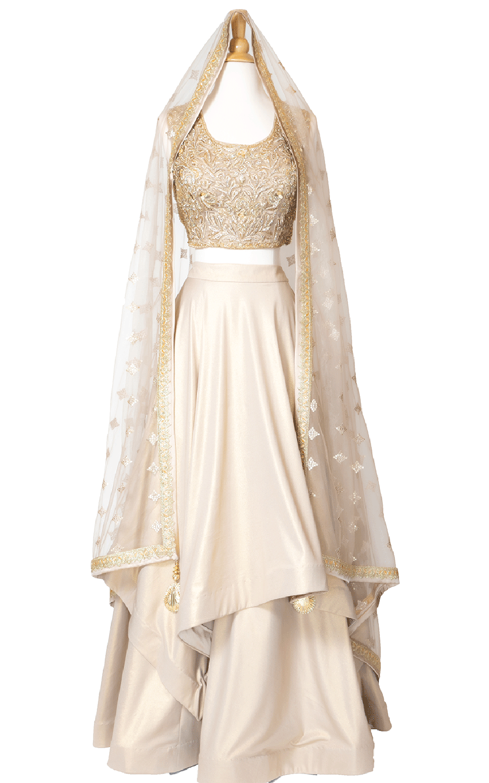 Buy White Nylon Embroidered Nakshi Scoop Neck Garden Bridal Lehenga Set For  Women by Astha Narang Online at Aza Fashions.