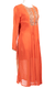 Orange Pleated Mirror Kurti