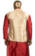 Red Kurta Pajama with Gold Brocade Vest
